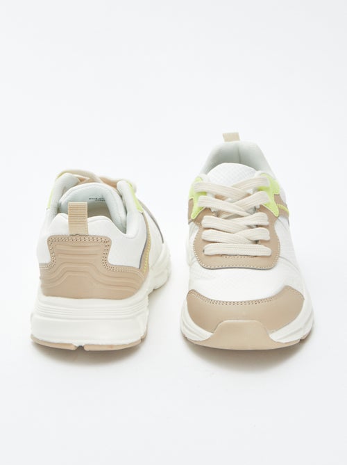 Lage sneakers met fluorescerende details - Kiabi
