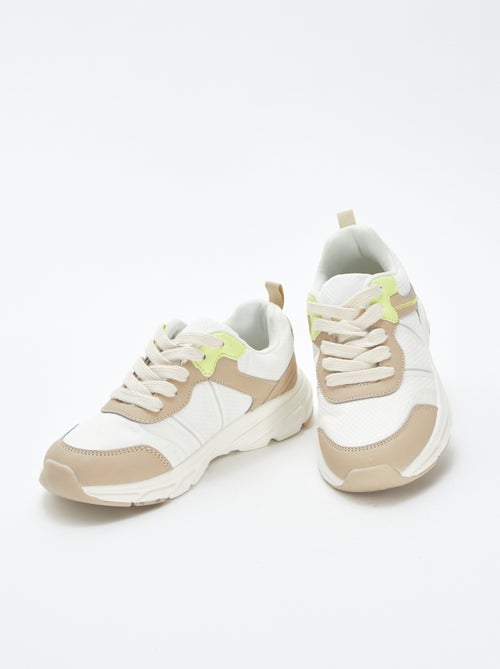 Lage sneakers met fluorescerende details - Kiabi