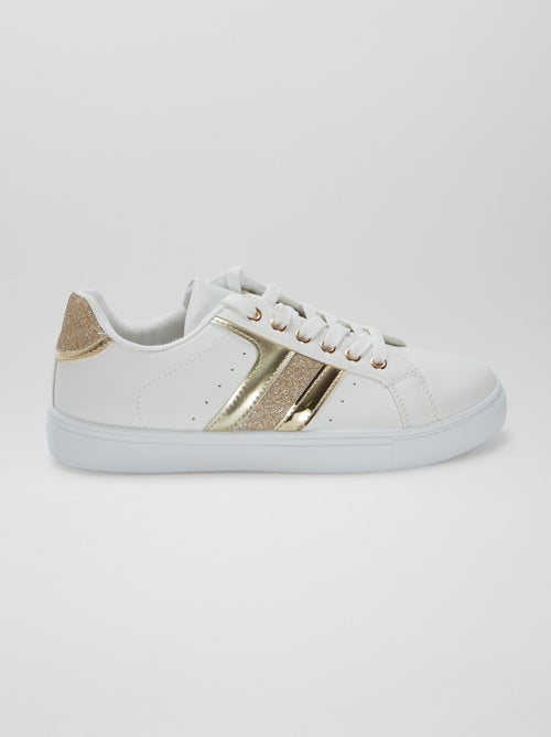 Lage sneakers met glanzende details en pailletten - Kiabi