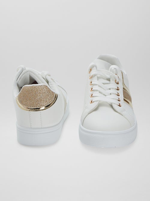 Lage sneakers met glanzende details en pailletten - Kiabi