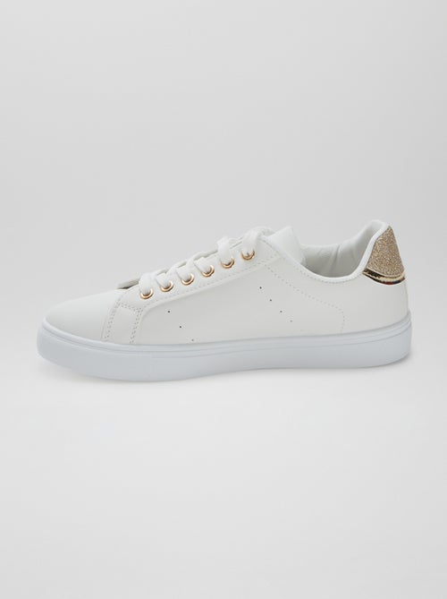 Lage sneakers met glanzende details en pailletten - Kiabi