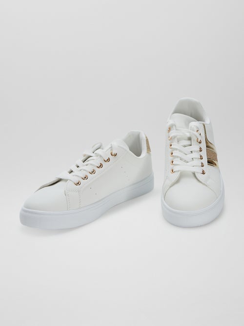 Lage sneakers met glanzende details en pailletten - Kiabi