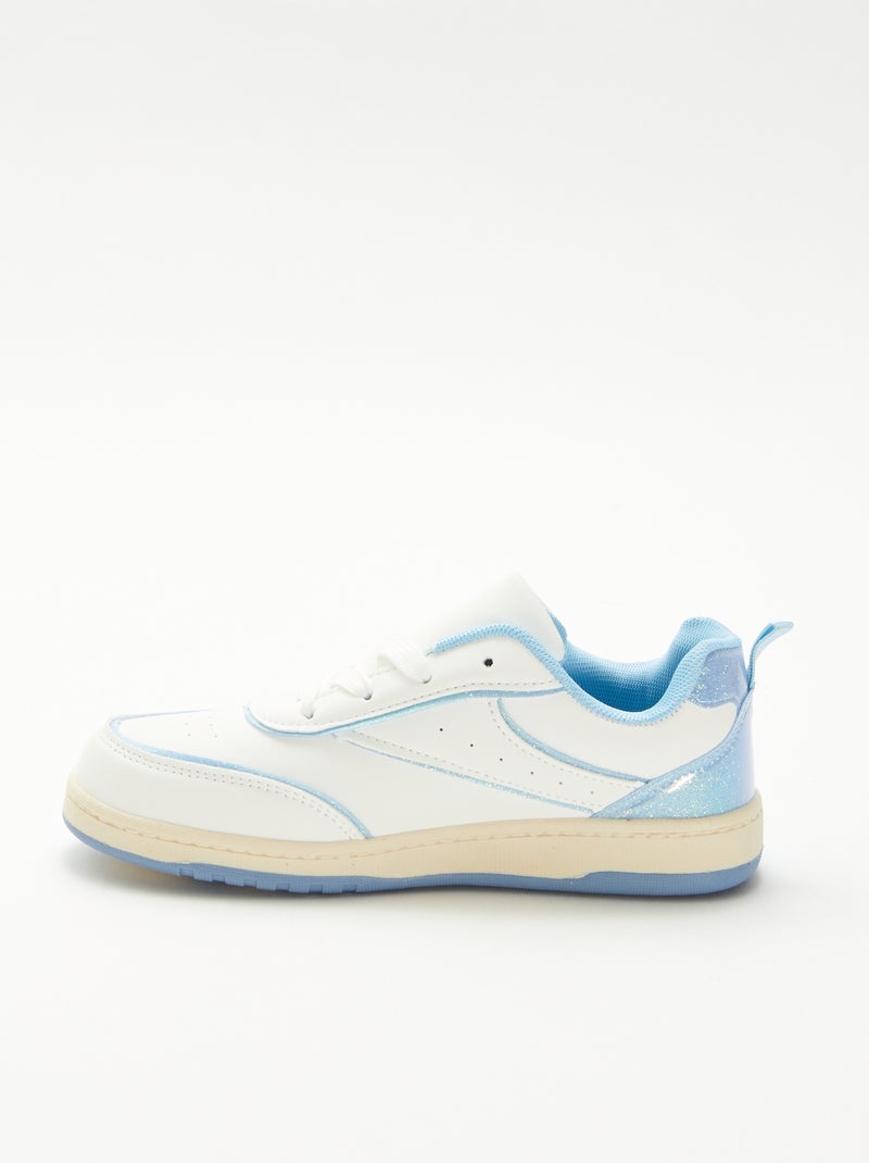 Lage sneakers met glitterdetails Blauw - Kiabi