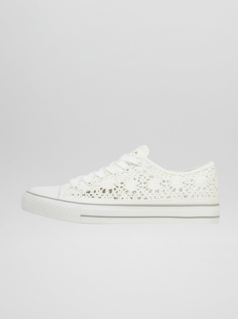 Lage sneakers met kant WIT - Kiabi