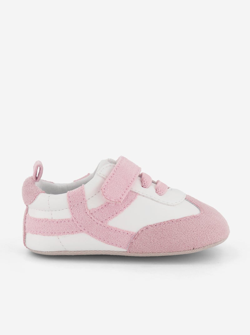 Lage sneakers met klittenband- en vetersluiting Rose - Kiabi