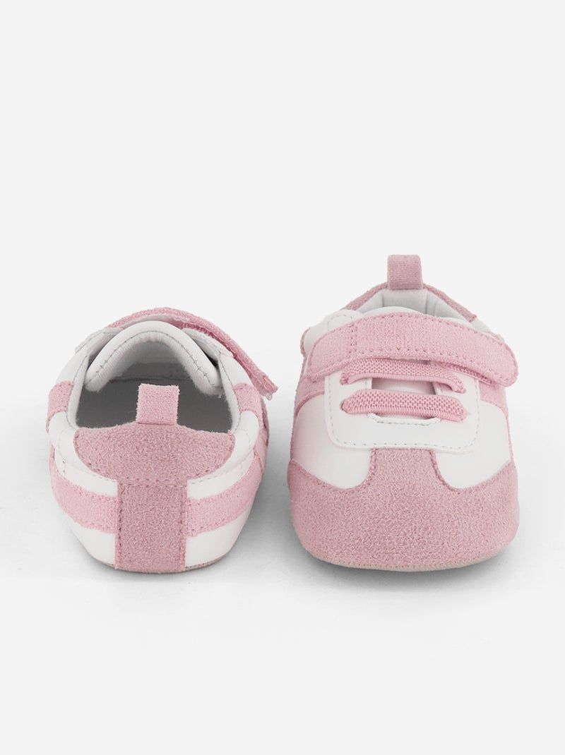 Lage sneakers met klittenband- en vetersluiting Rose - Kiabi