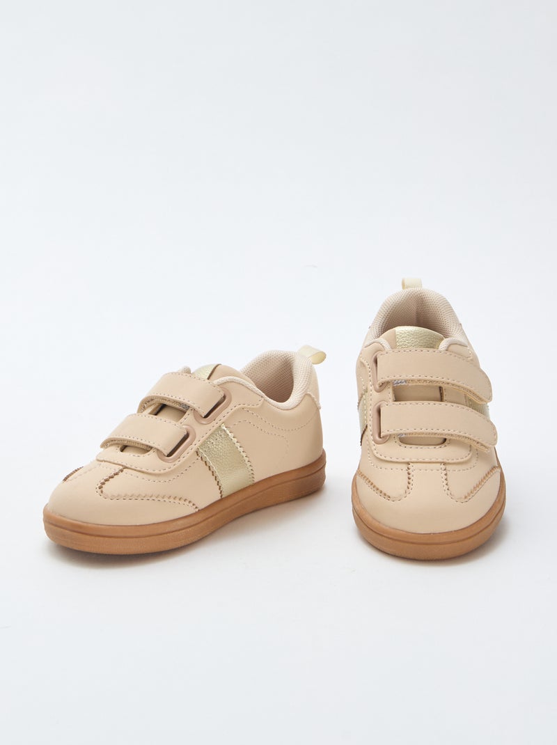 Lage sneakers met klittenband Wit - Kiabi
