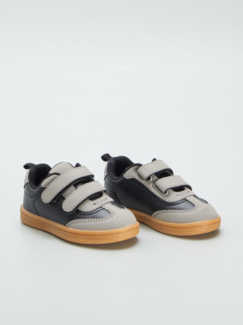 Lage sneakers met klittenband ZWART - Kiabi
