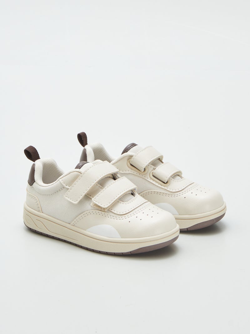 Lage sneakers met klittenbanden BIEGE - Kiabi