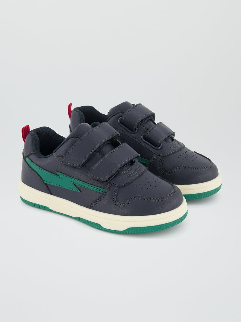 Lage sneakers met klittenbanden BLAUW - Kiabi