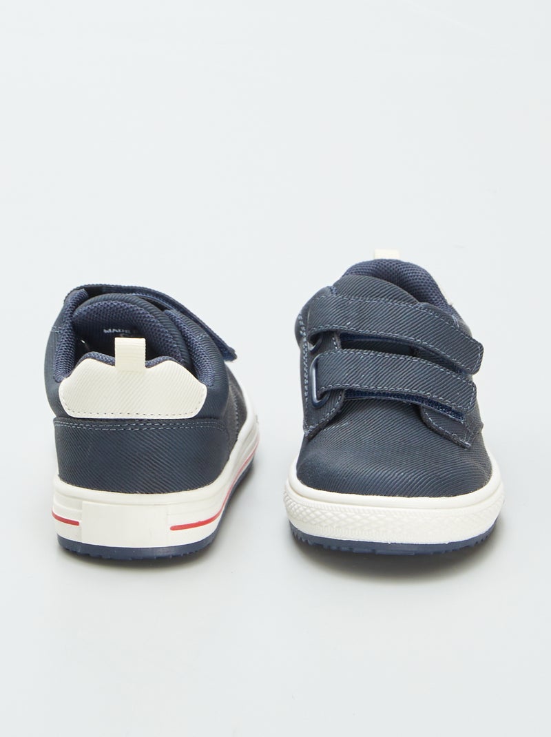 Lage sneakers met klittenbanden BLAUW - Kiabi