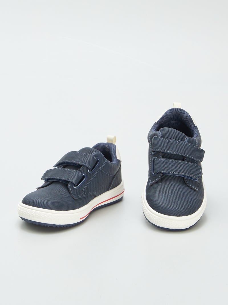 Lage sneakers met klittenbanden BLAUW - Kiabi