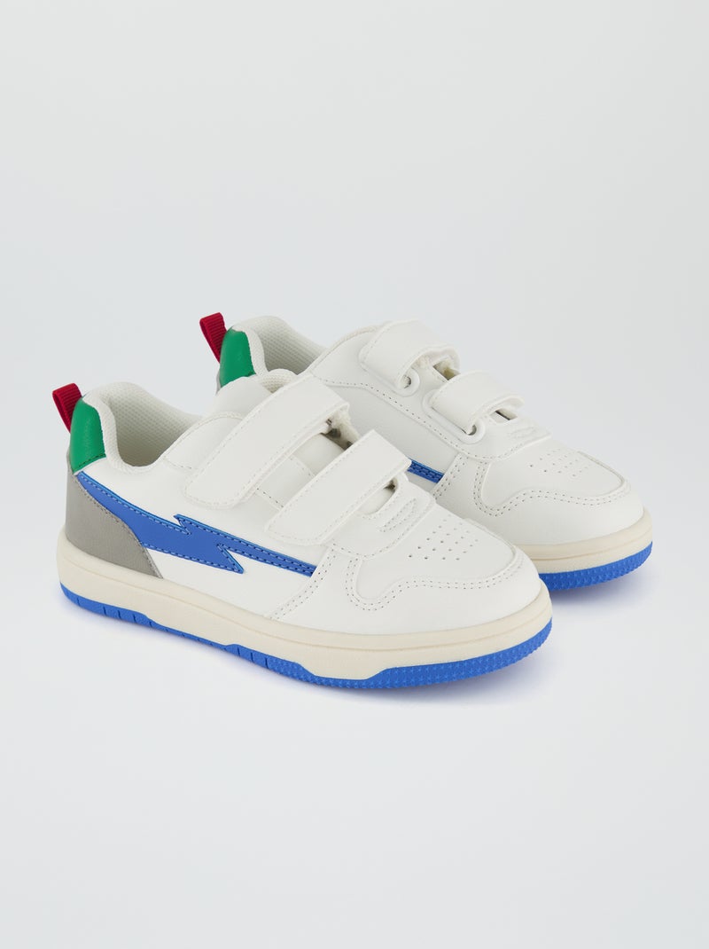 Lage sneakers met klittenbanden wit - Kiabi