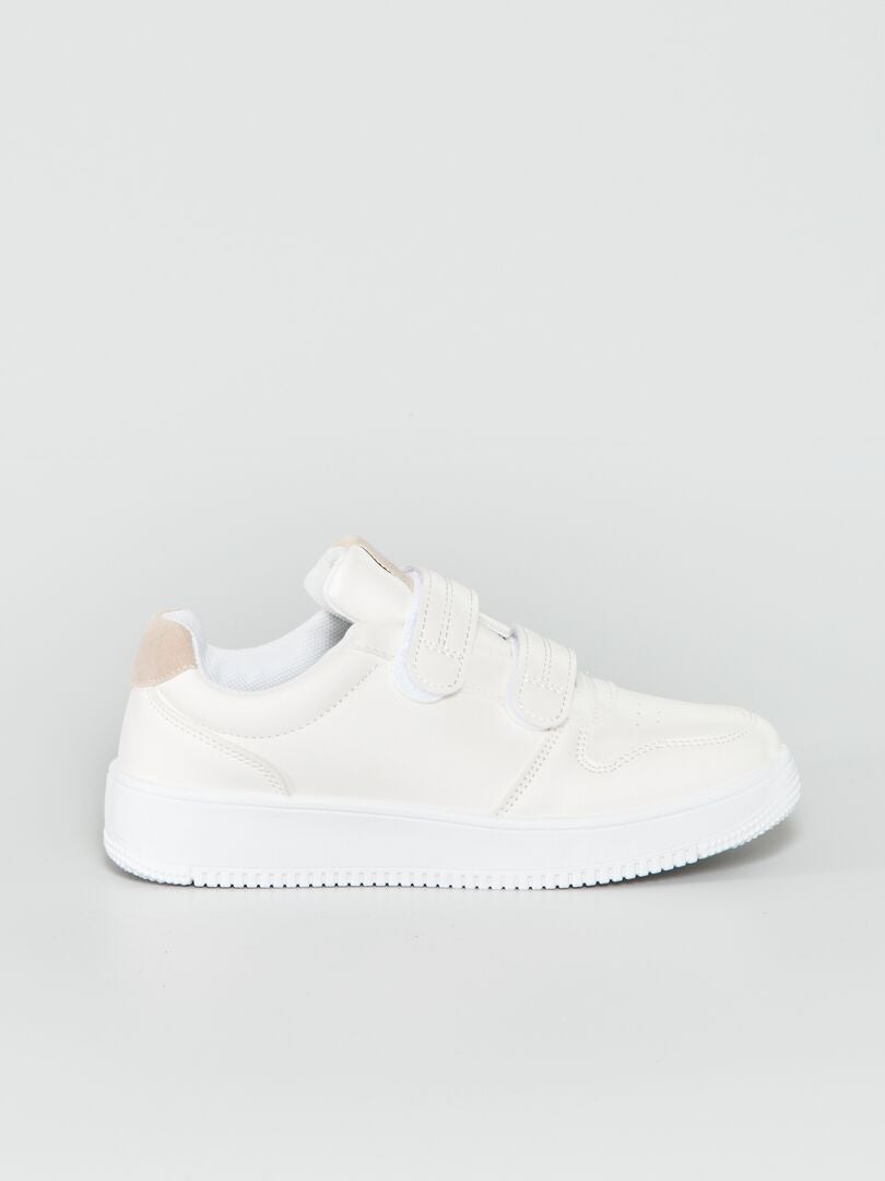 Lage sneakers met klittenbanden WIT - Kiabi