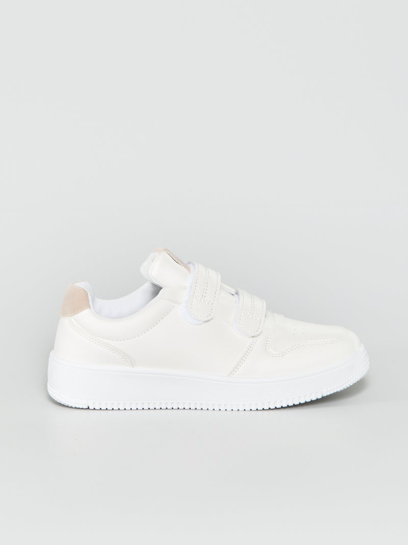 Lage sneakers met klittenbanden WIT - Kiabi