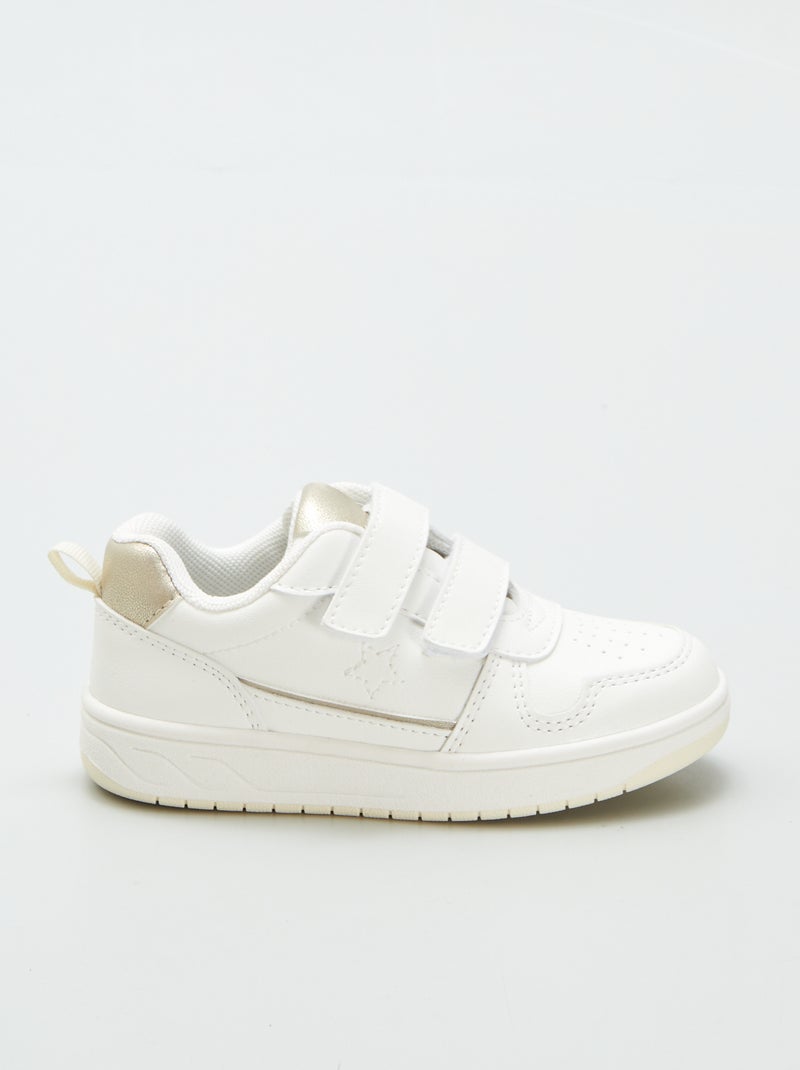 Lage sneakers met klittenbanden wit - Kiabi