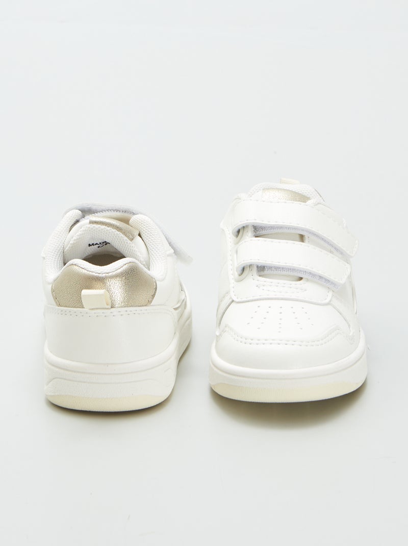Lage sneakers met klittenbanden wit - Kiabi