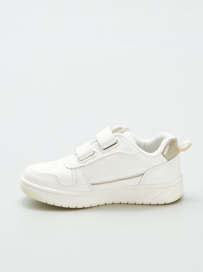 Lage sneakers met klittenbanden wit - Kiabi