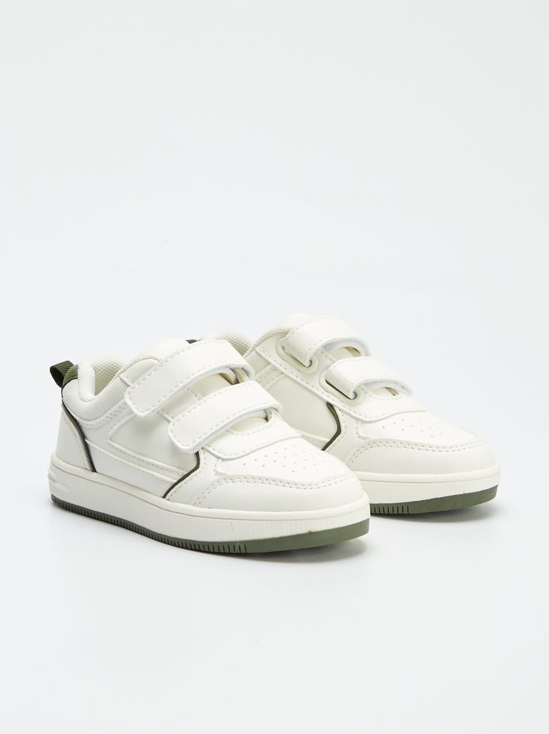 Lage sneakers met klittenbanden WIT - Kiabi