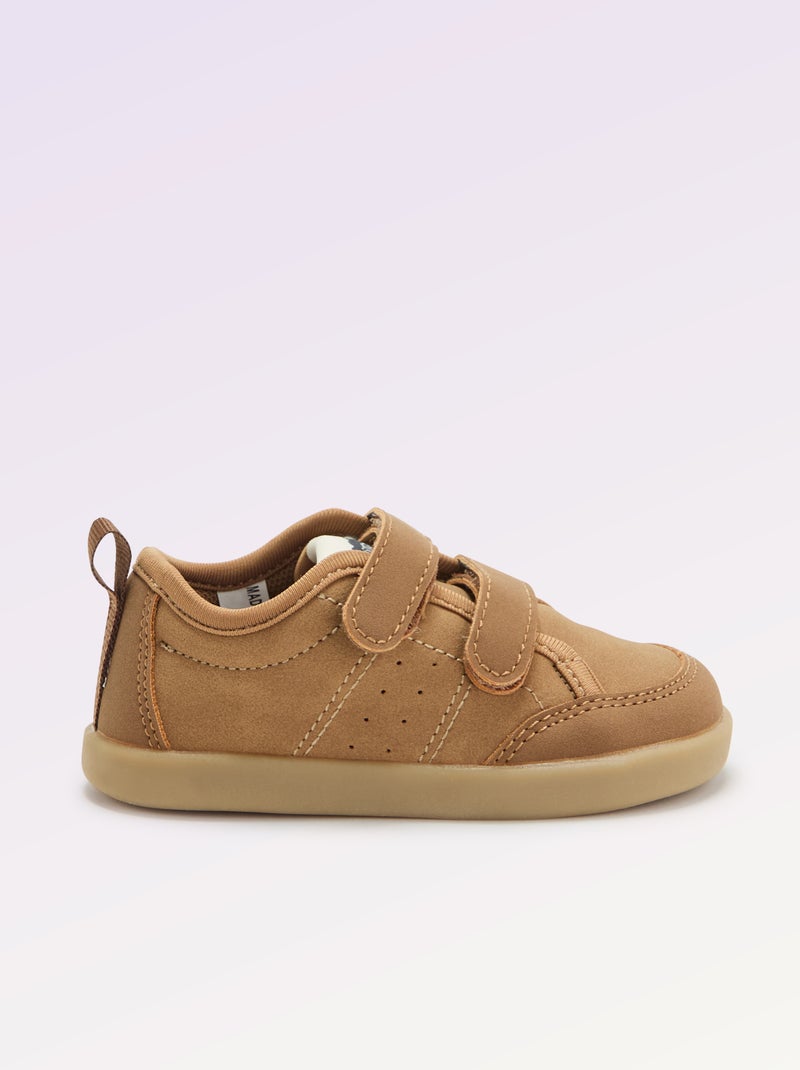 Lage sneakers met klittenbandsluiting - Barefoot Geel - Kiabi