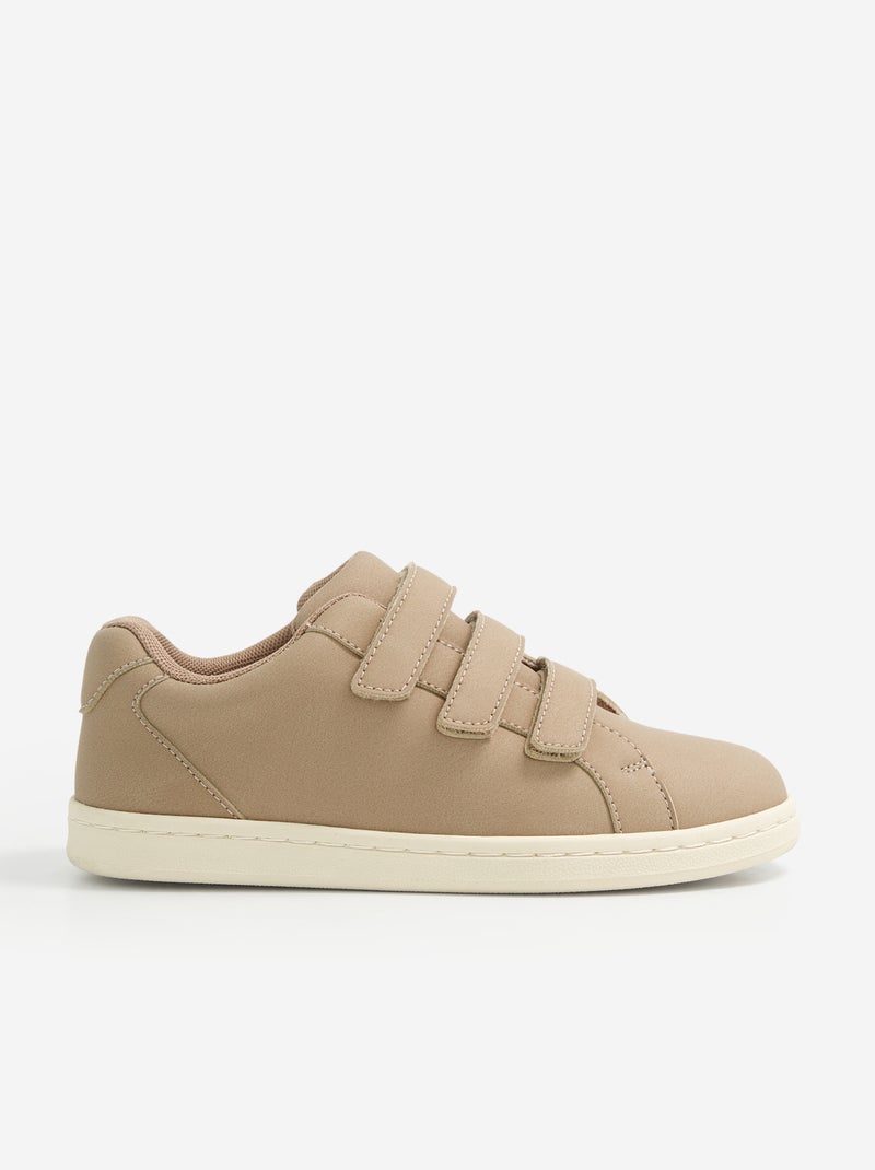 Lage sneakers met klittenbandsluiting Biege - Kiabi
