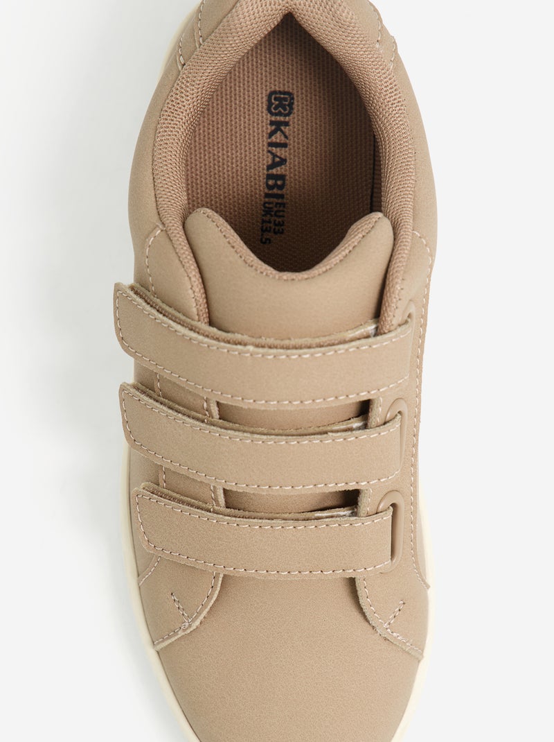 Lage sneakers met klittenbandsluiting Biege - Kiabi