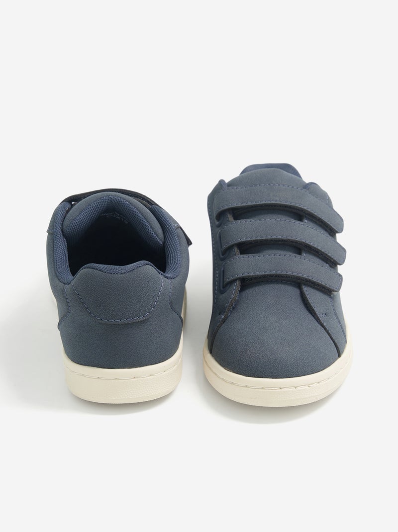 Lage sneakers met klittenbandsluiting Blauw - Kiabi