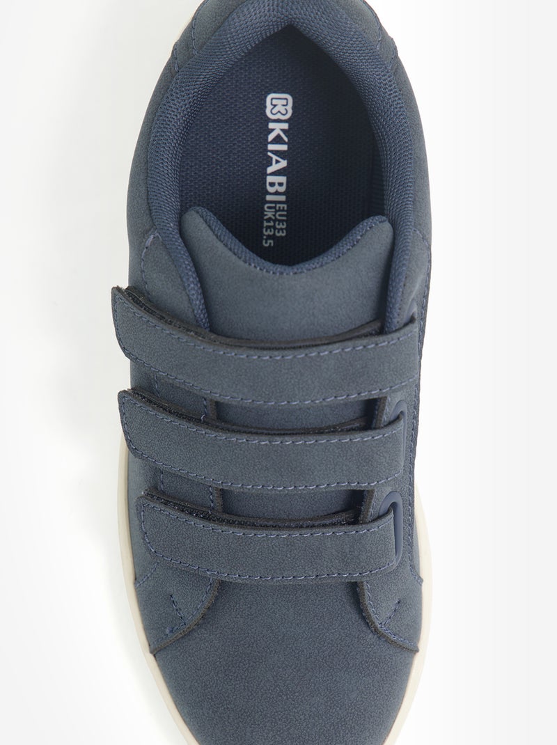 Lage sneakers met klittenbandsluiting Blauw - Kiabi