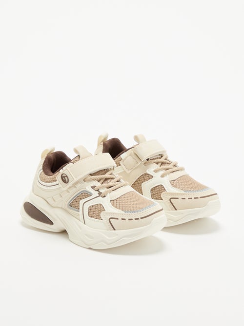 Lage sneakers met klittenbandsluiting + elastische veters - Kiabi