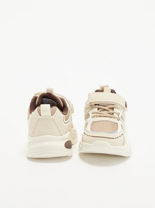 Lage sneakers met klittenbandsluiting + elastische veters - Kiabi
