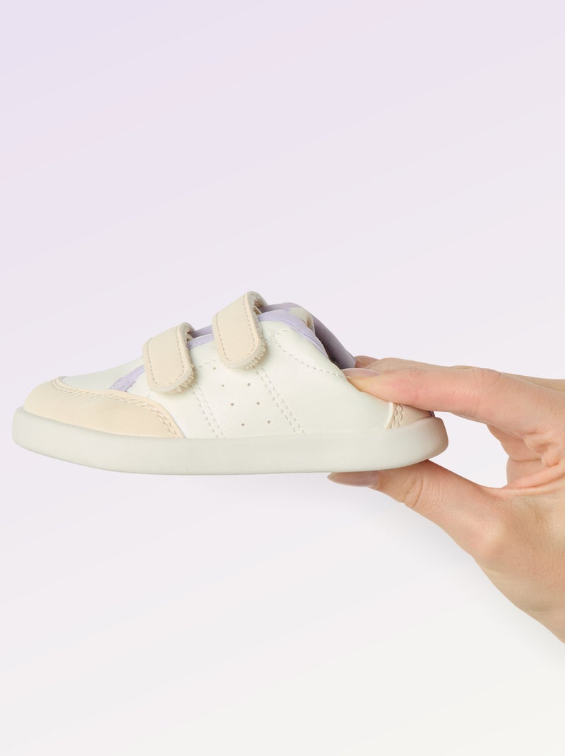 Lage sneakers met klittenbandsluiting Wit - Kiabi