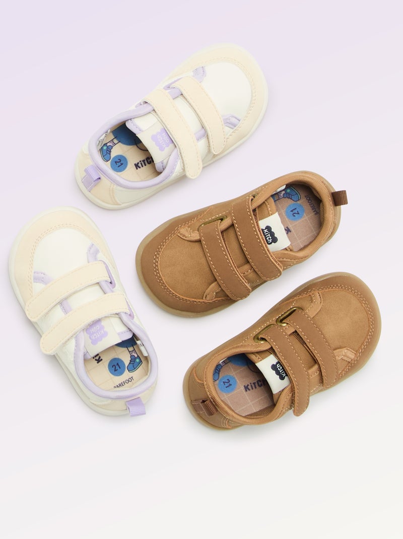 Lage sneakers met klittenbandsluiting Wit - Kiabi