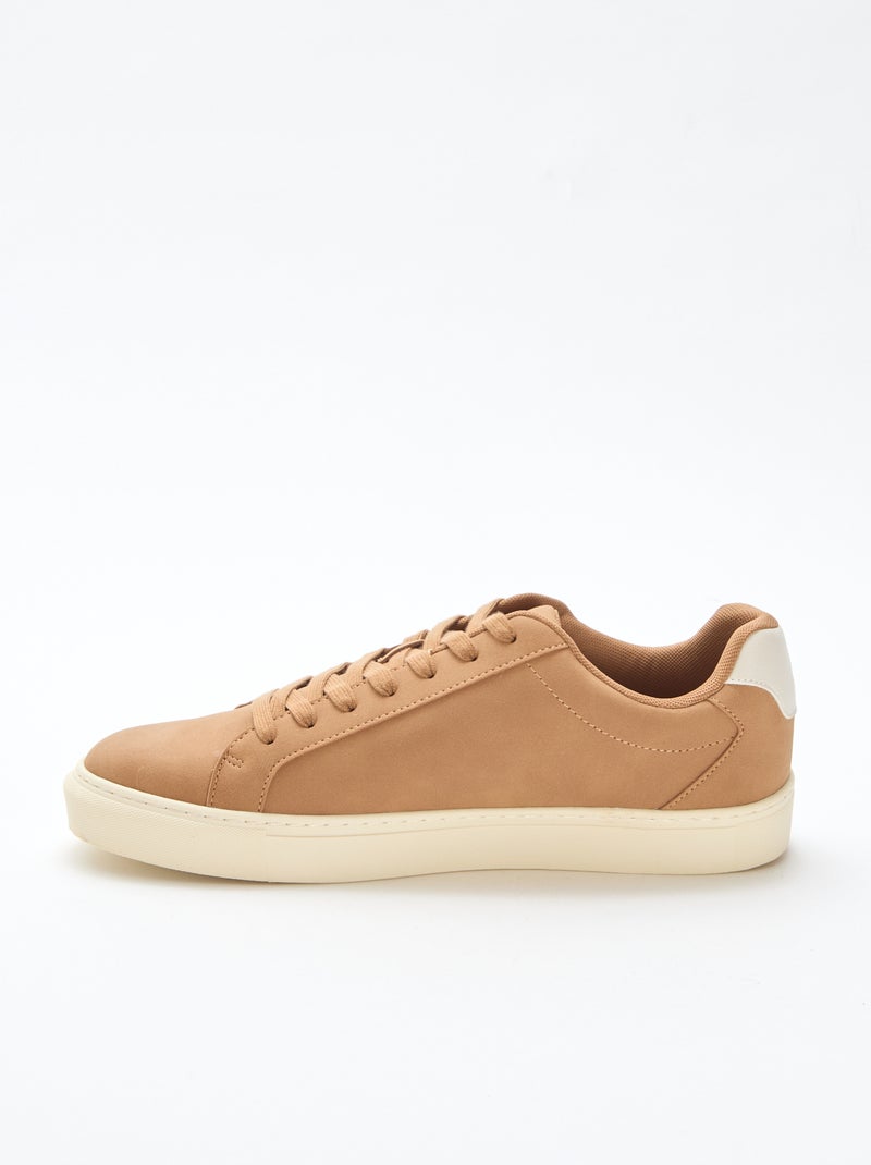 Lage sneakers met textuur Biege - Kiabi