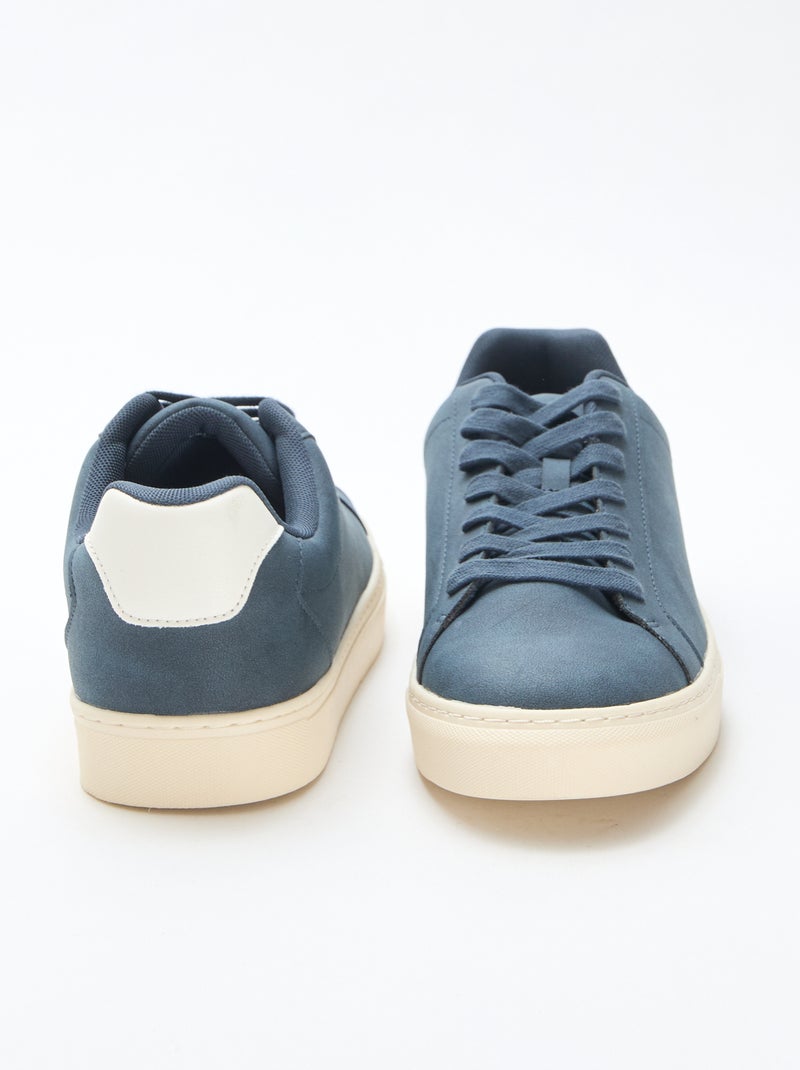 Lage sneakers met textuur Blauw - Kiabi