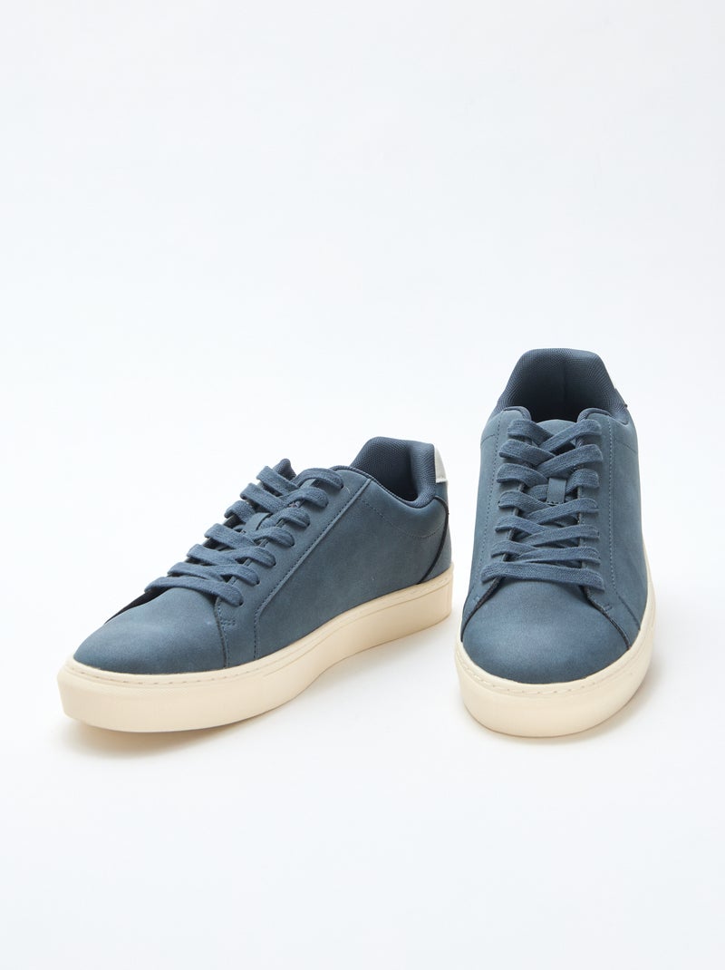 Lage sneakers met textuur Blauw - Kiabi