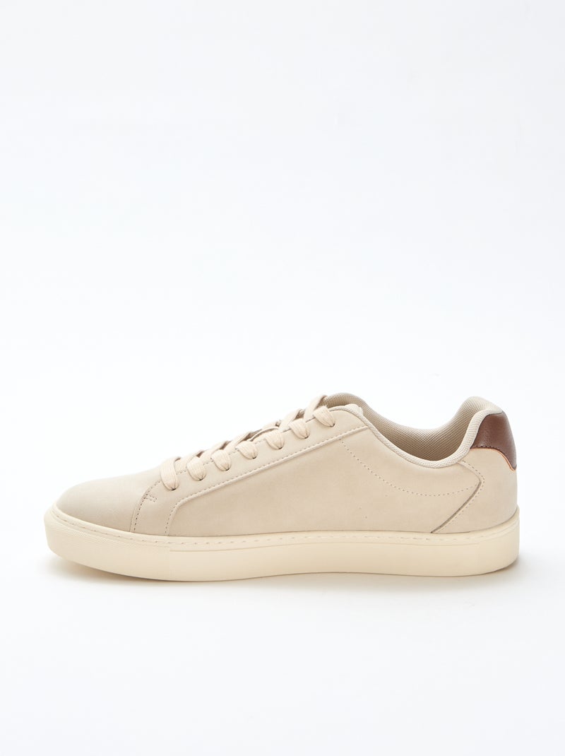 Lage sneakers met textuur Bruin - Kiabi