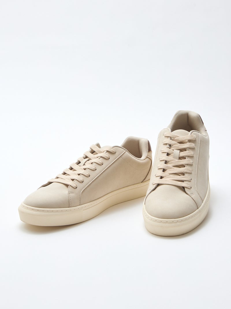 Lage sneakers met textuur Bruin - Kiabi