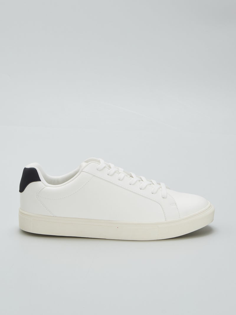 Lage sneakers met textuur wit - Kiabi