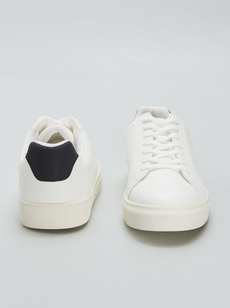 Lage sneakers met textuur wit - Kiabi