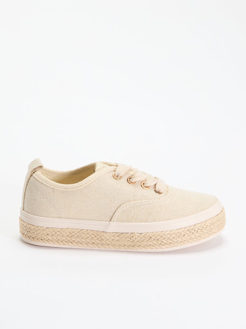 Lage sneakers met touwzool Geel - Kiabi