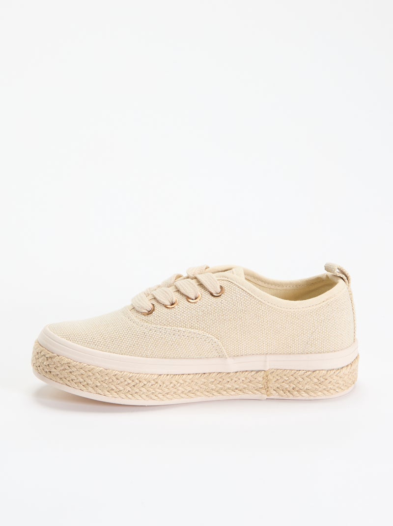 Lage sneakers met touwzool Geel - Kiabi