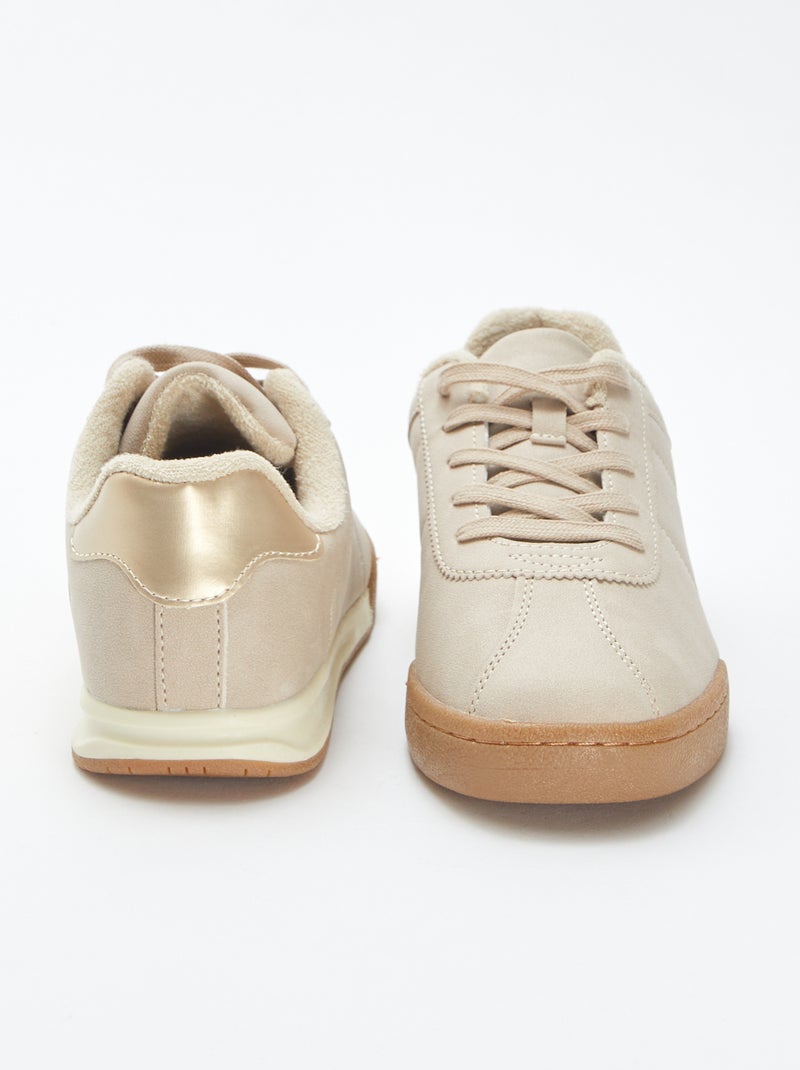 Lage sneakers met veters Bruin - Kiabi