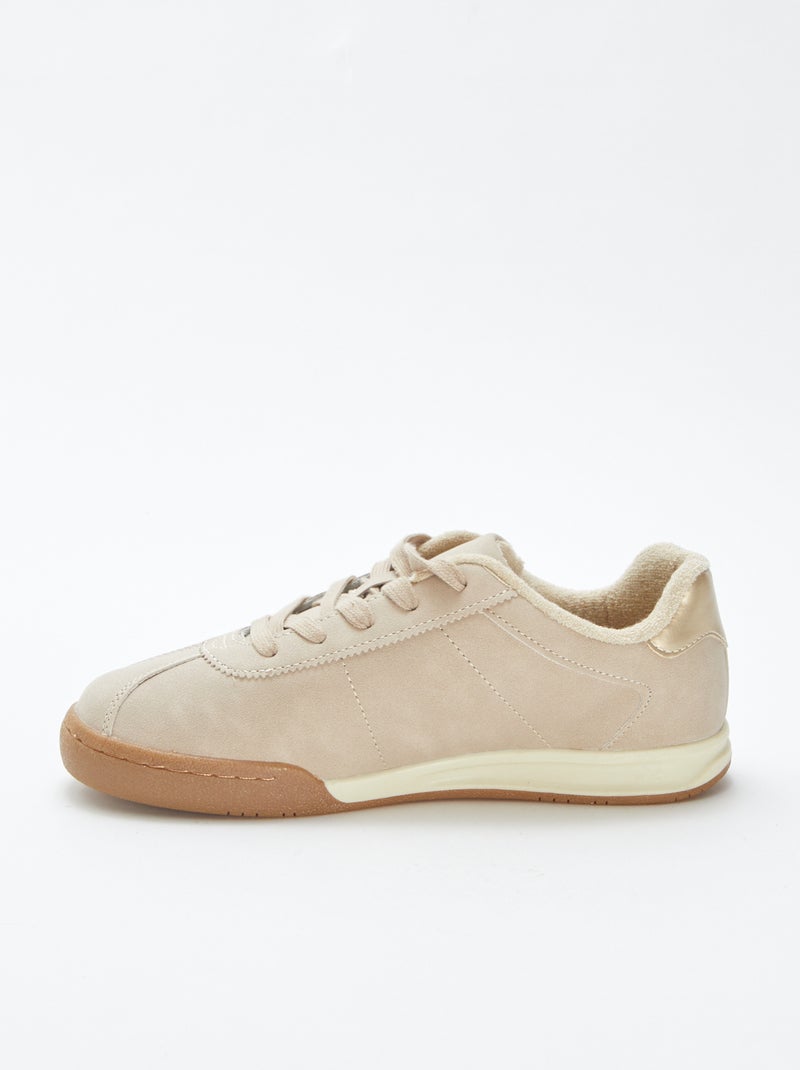 Lage sneakers met veters Bruin - Kiabi