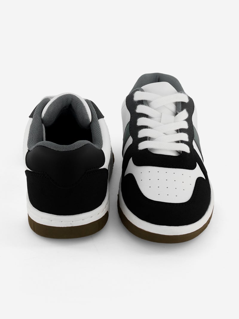 Lage sneakers met veters Wit - Kiabi