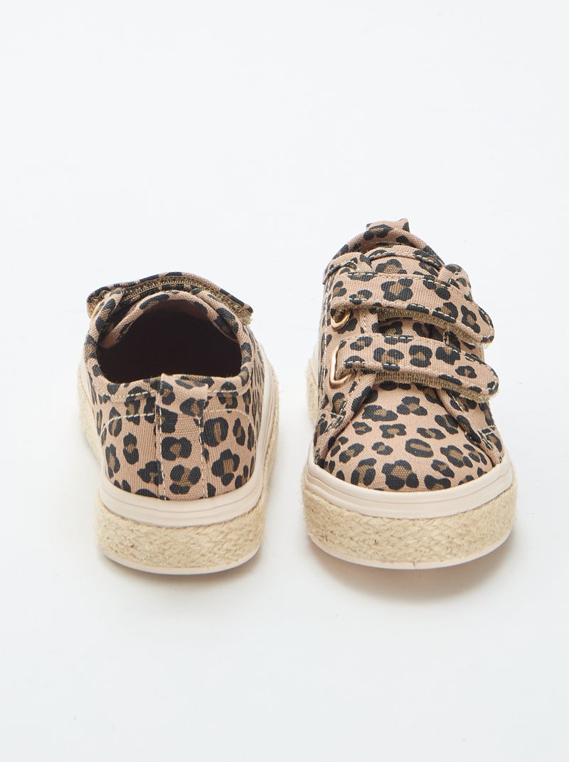 Lage sneakers van canvas met touwzool Bruin - Kiabi