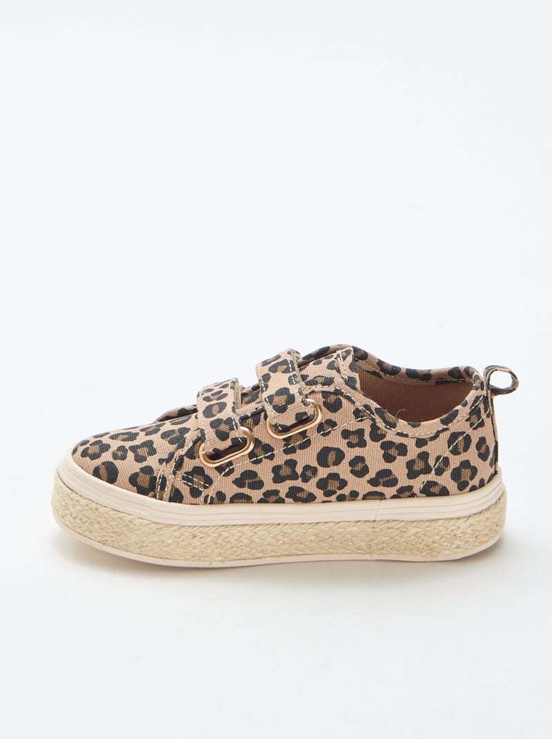 Lage sneakers van canvas met touwzool Bruin - Kiabi