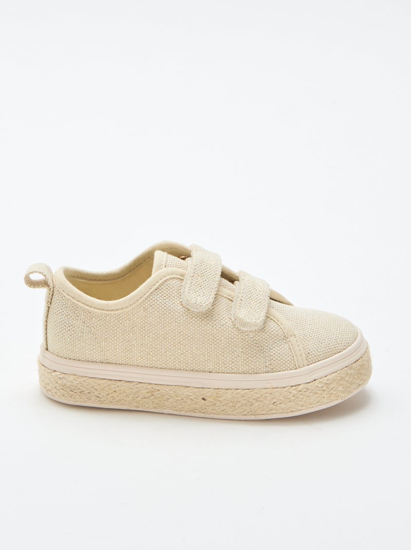 Lage sneakers van canvas met zool van touw Geel - Kiabi