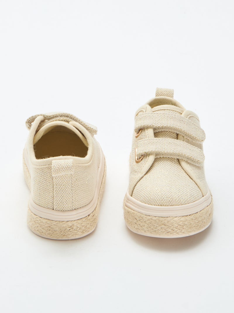 Lage sneakers van canvas met zool van touw Geel - Kiabi