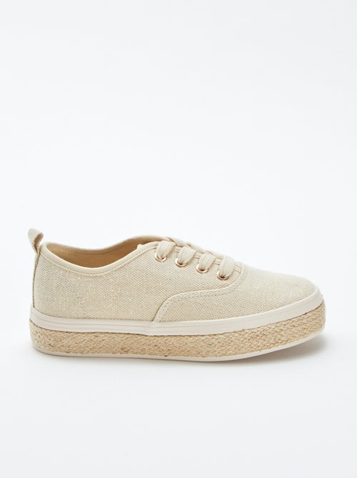 Lage sneakers van glanzende stof - Kiabi