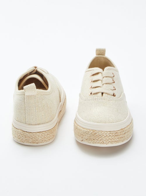 Lage sneakers van glanzende stof - Kiabi